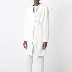 La Perla White Long Blazer Jacket